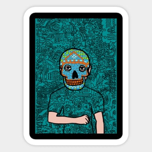 Unveil NFT Character - MaleMask Doodle with Mexican Eyes on TeePublic Sticker